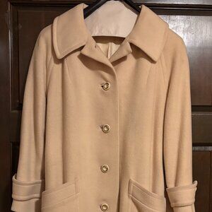 Cashmere Trench Coat, Medium, Cream colored